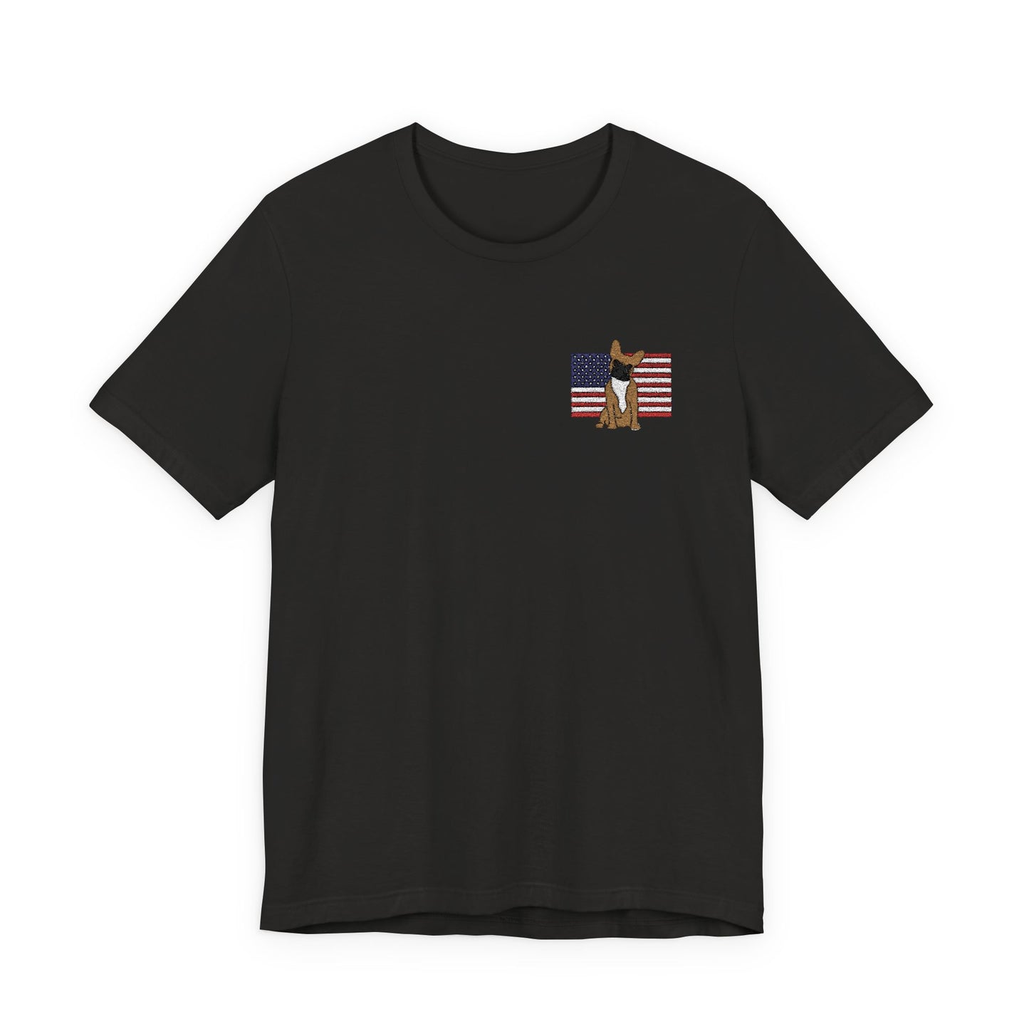 Embroidered Flag Fawn Frenchie TShirt