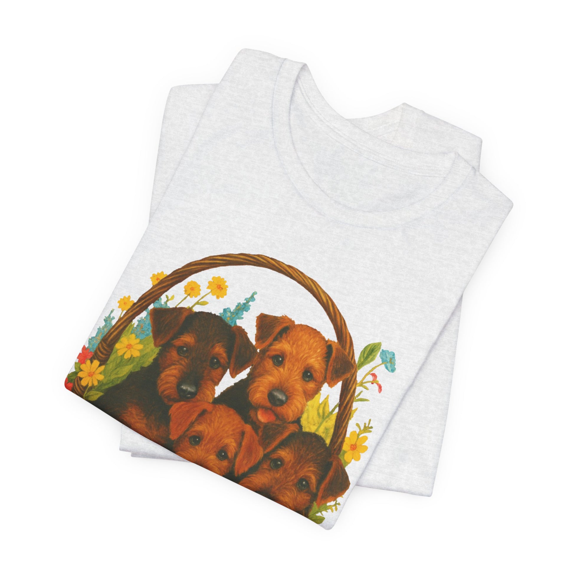 Airedale Terrier Puppy Basket TShirt