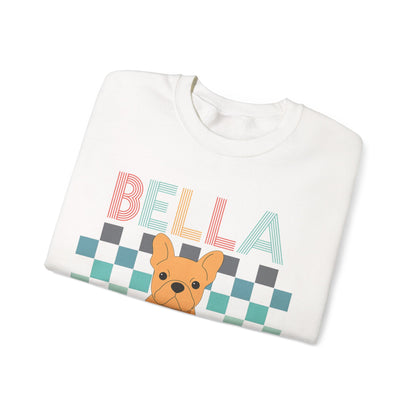 Fawn French Bulldog Retro Checkered Sweatshirt