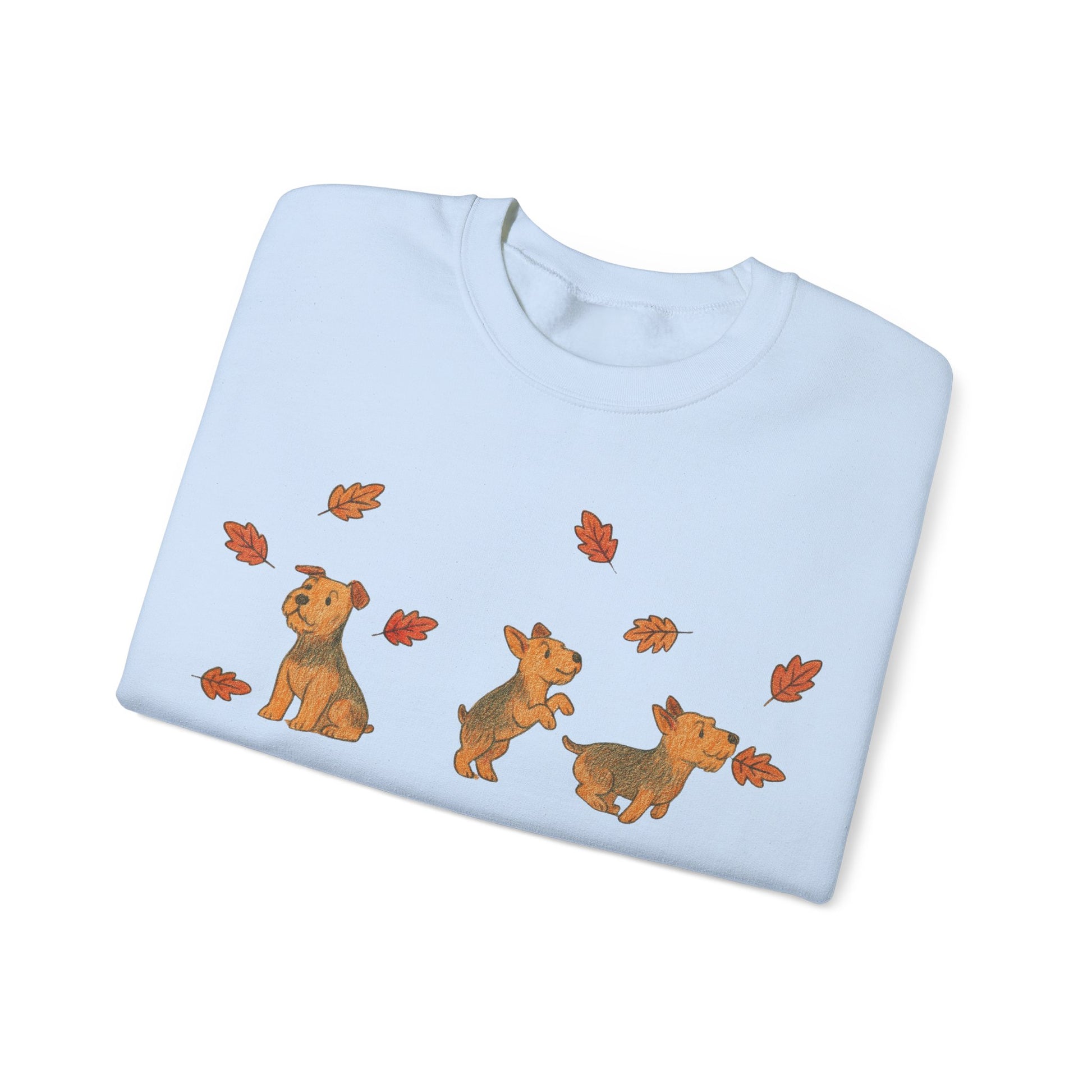 Airedale Terrier Chasing Leaves Sweatshirt