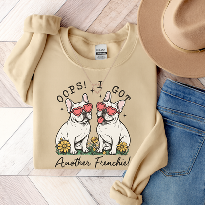 White Frenchie Oops Sweatshirt