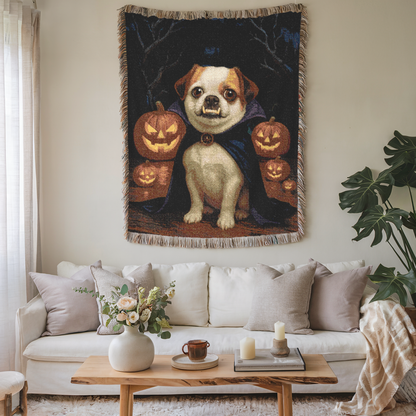 CUSTOM Mutt Dog Halloween Woven Blanket