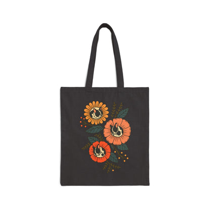 Piebald Frenchie Sleeping Flowers Tote Bag