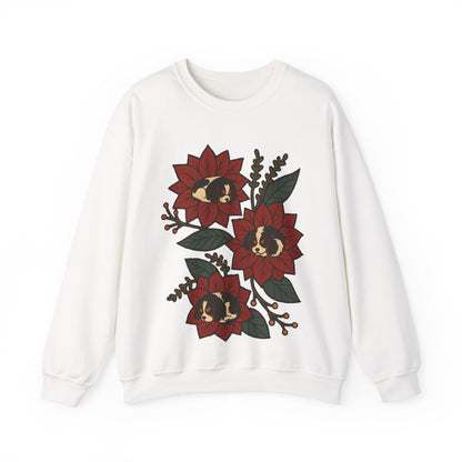 Tricolor Cavalier Christmas Flower Sweatshirt
