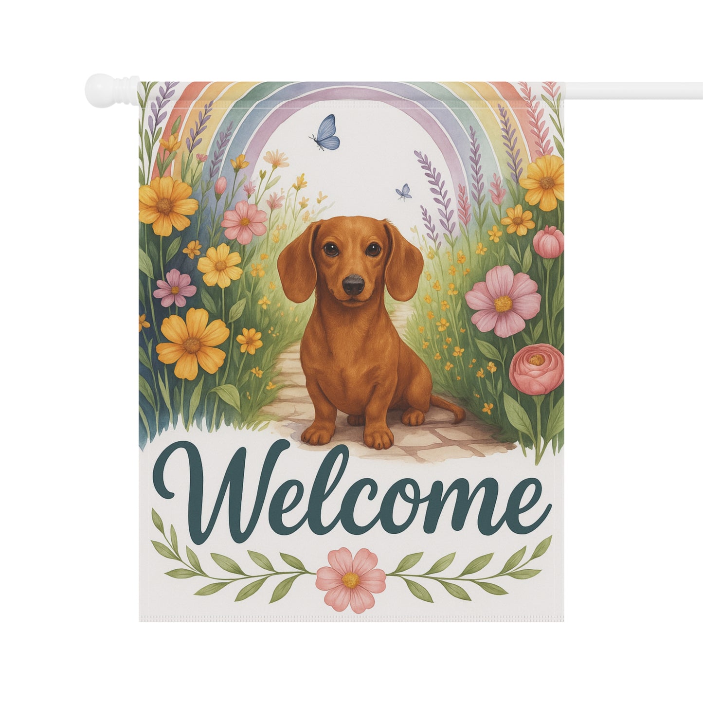 Red Dachshund Welcome Garden Decor