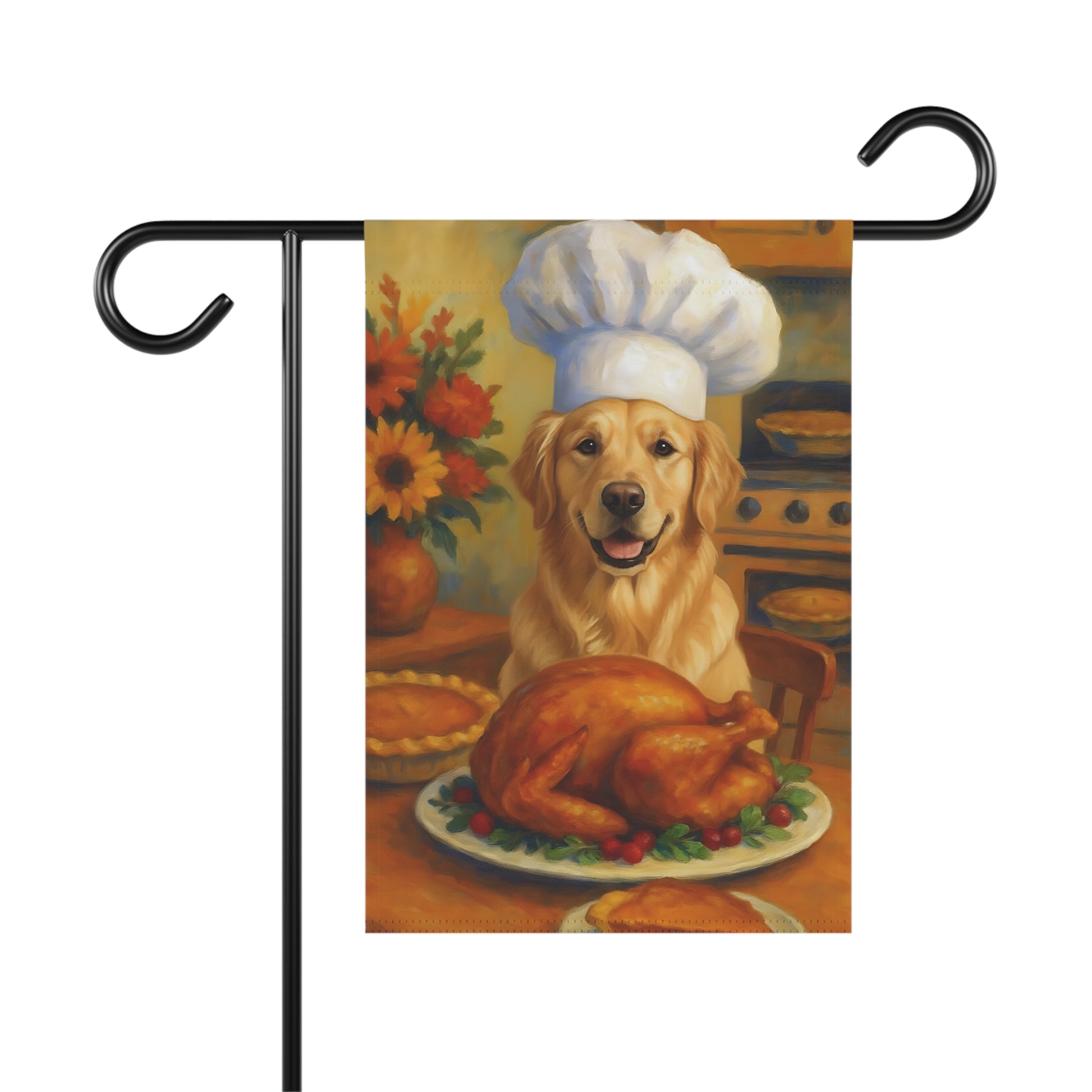 Golden Retriever Thanksgiving Garden Flag