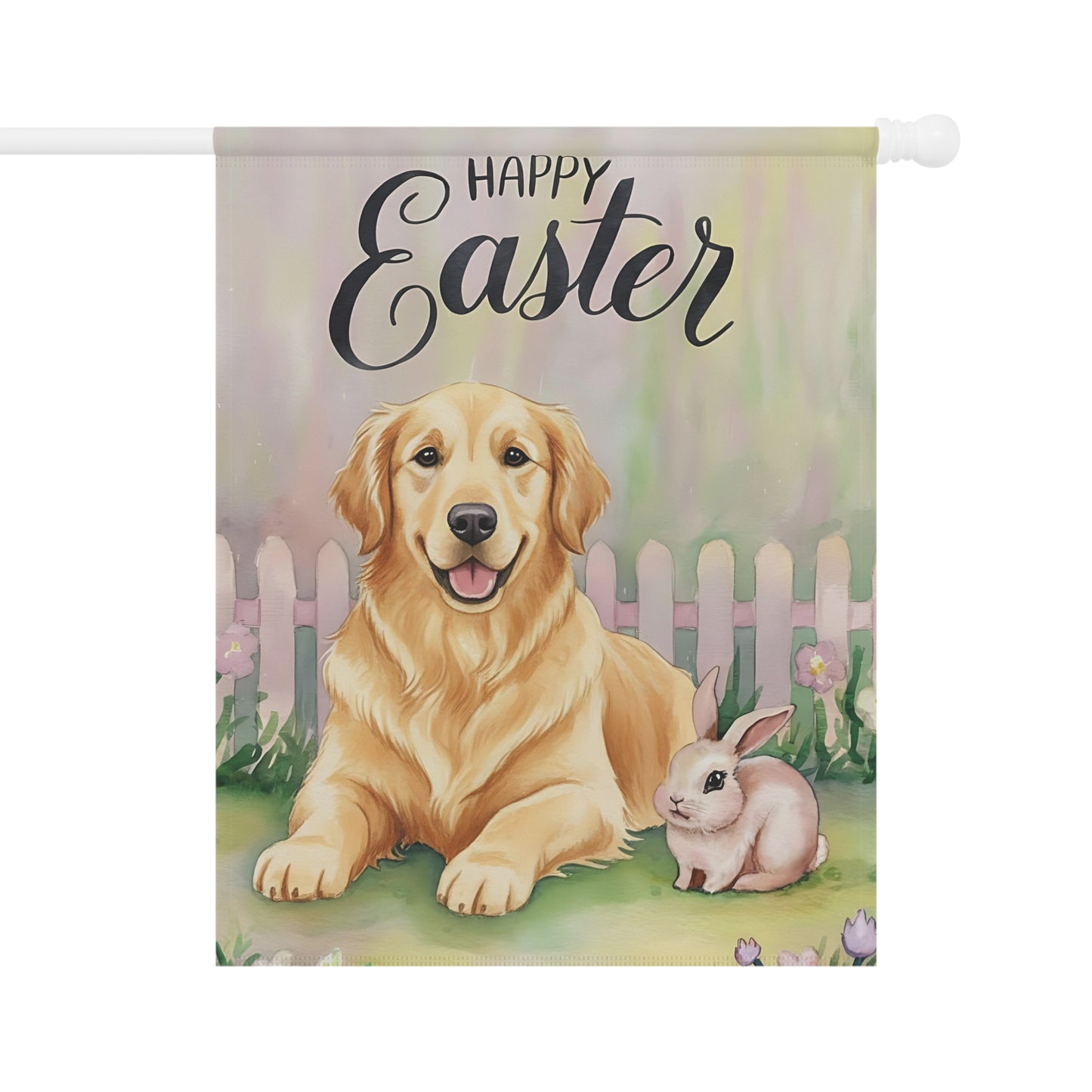 Golden Retriever Elegant Easter Garden Flag