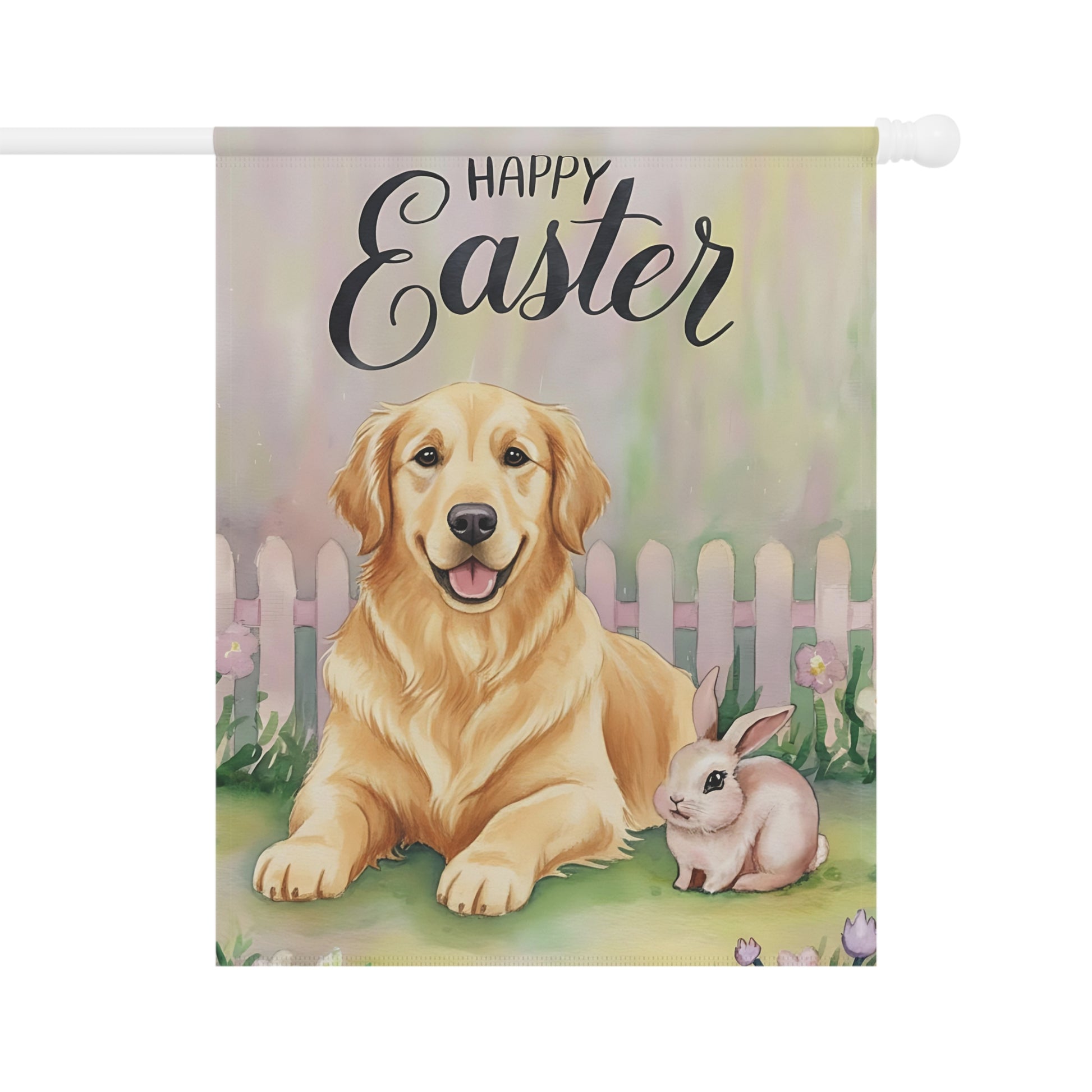 Golden Retriever Elegant Easter Garden Flag