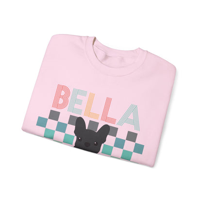 Black French Bulldog Retro Checkered Sweatshirt