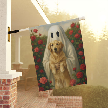 Golden Retriever Ghostie Garden Flag