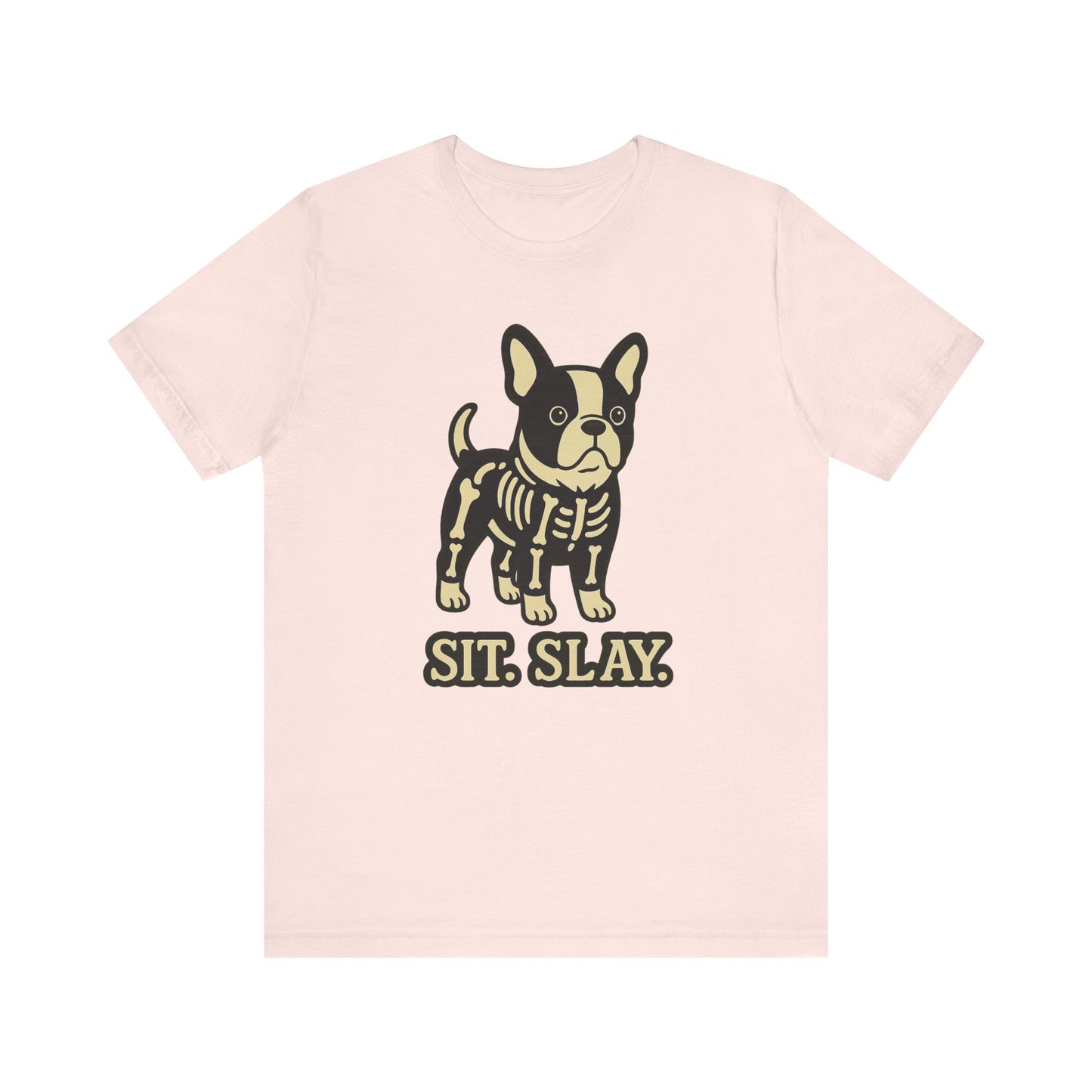 Piebald French Bulldog Stay. Slay. Halloween TShirt