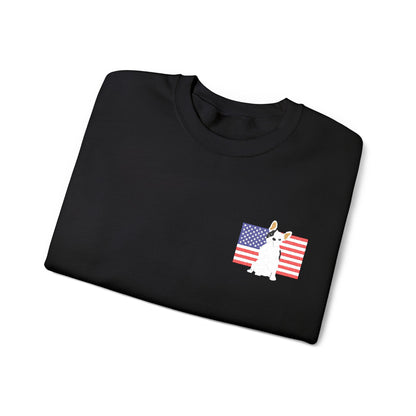 Embroidered Flag Piebald Frenchie Sweatshirt