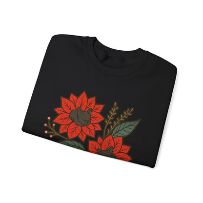 Black Frenchie Christmas Flower Sweatshirt