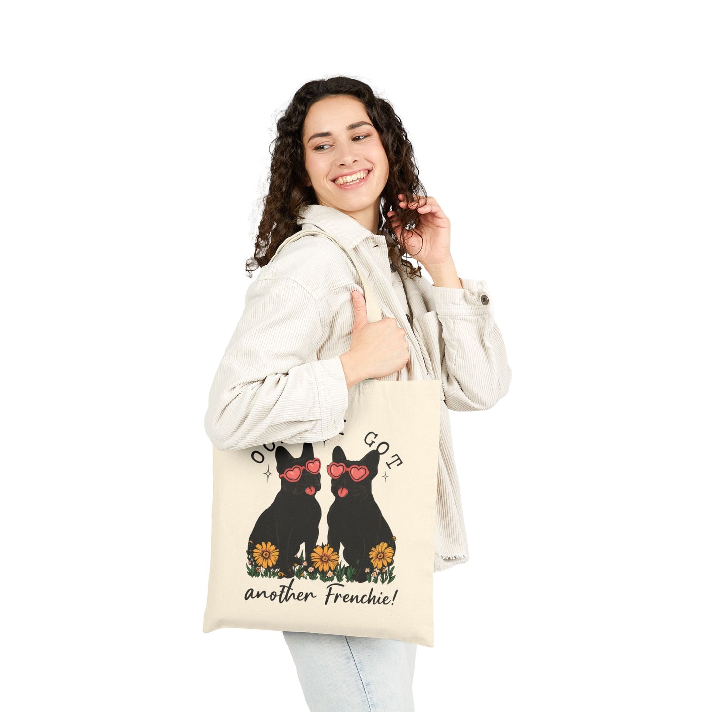 Black Frenchie Oops Tote Bag