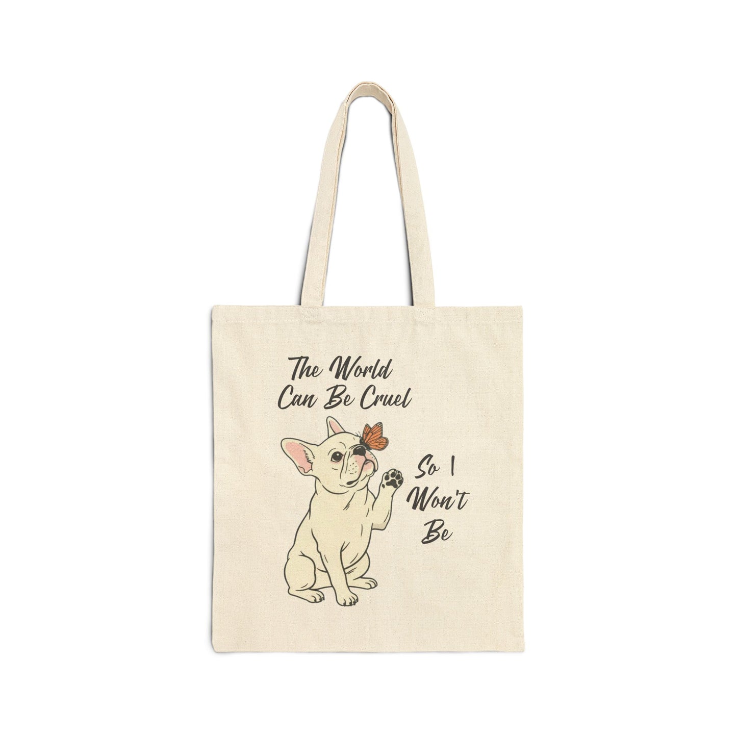 Cruel World White Frenchie Tote Bag