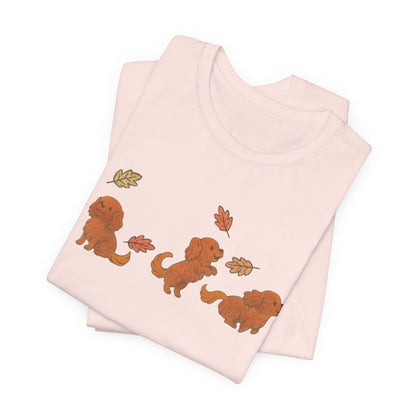 Ruby Cavalier Chasing Leaves TShirt