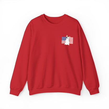 Embroidered Flag Piebald Frenchie Sweatshirt