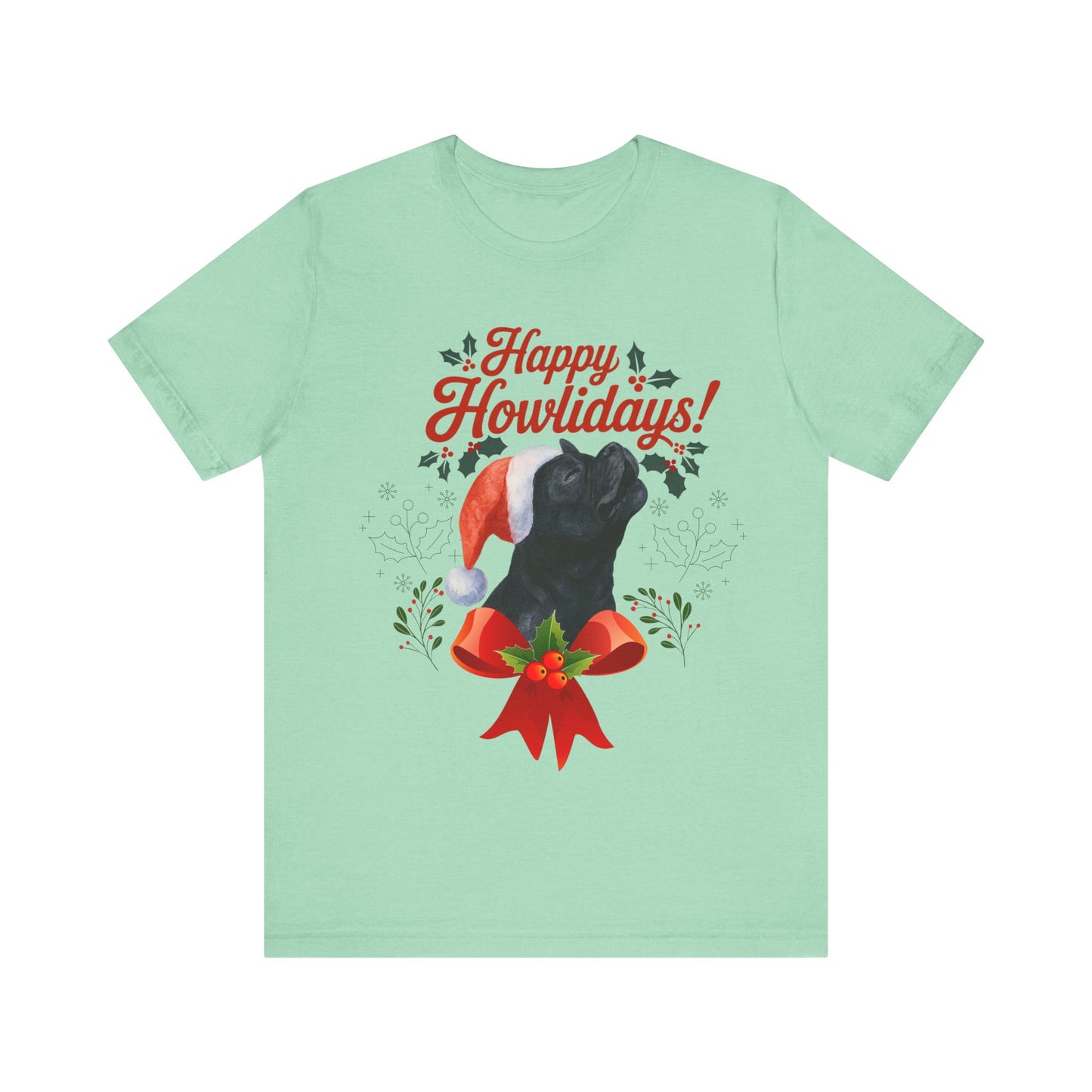 Black French Bulldog Happy Howlidays TShirt