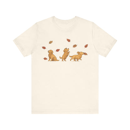Golden Retriever Chasing Leaves TShirt