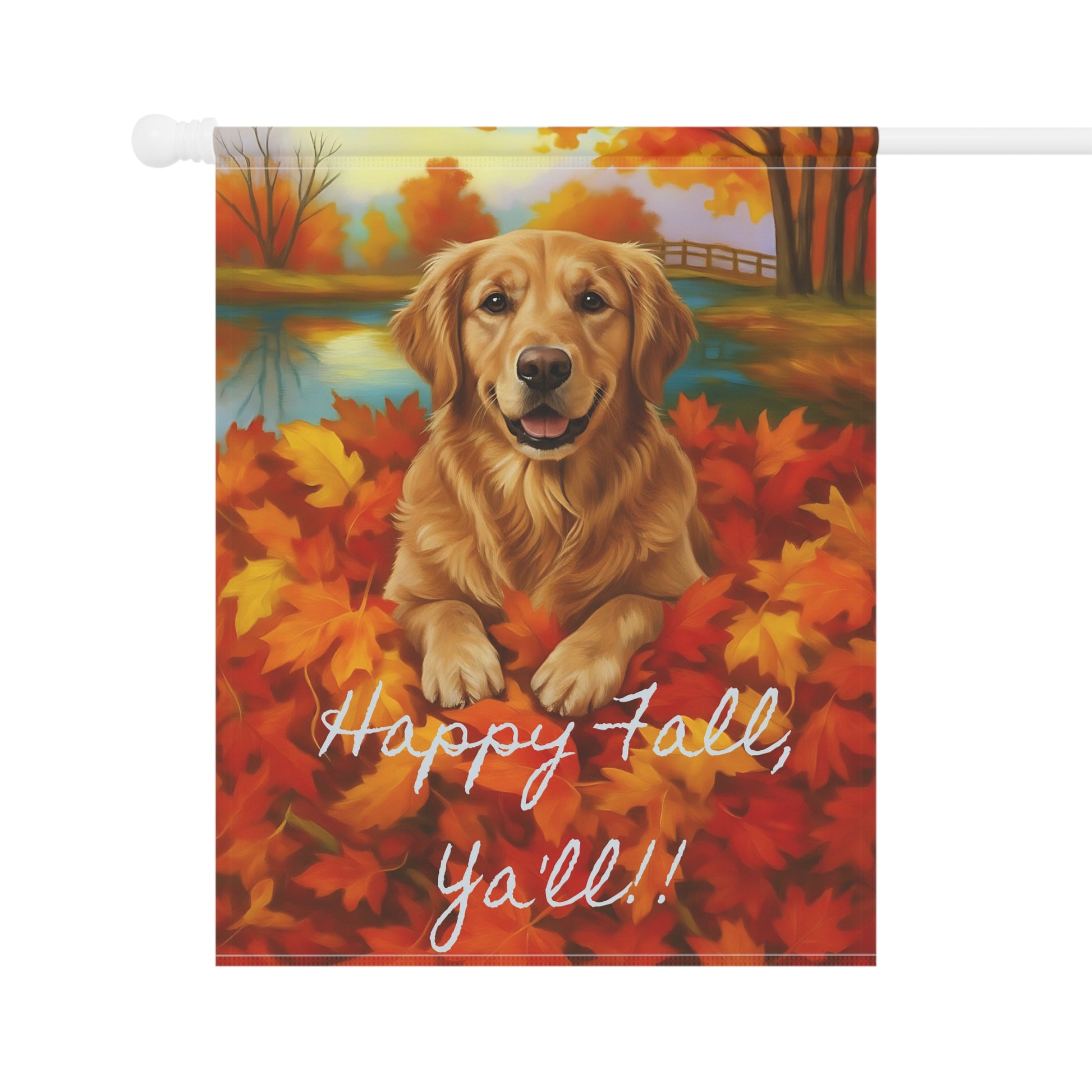Golden Retriever Fall Ya'll Garden Flag