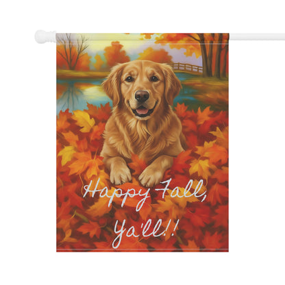 Golden Retriever Fall Ya'll Garden Flag