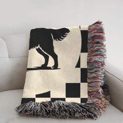 Golden Retriever Checkered Racing Throw Blanket