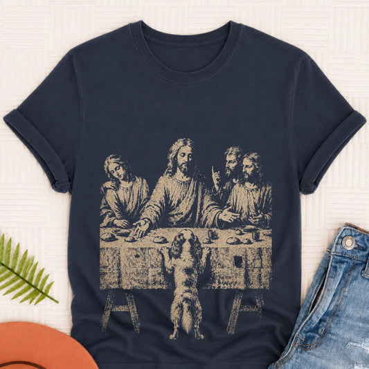 Cavalier Last Supper Grunge Dark Comfort Colors True Navy