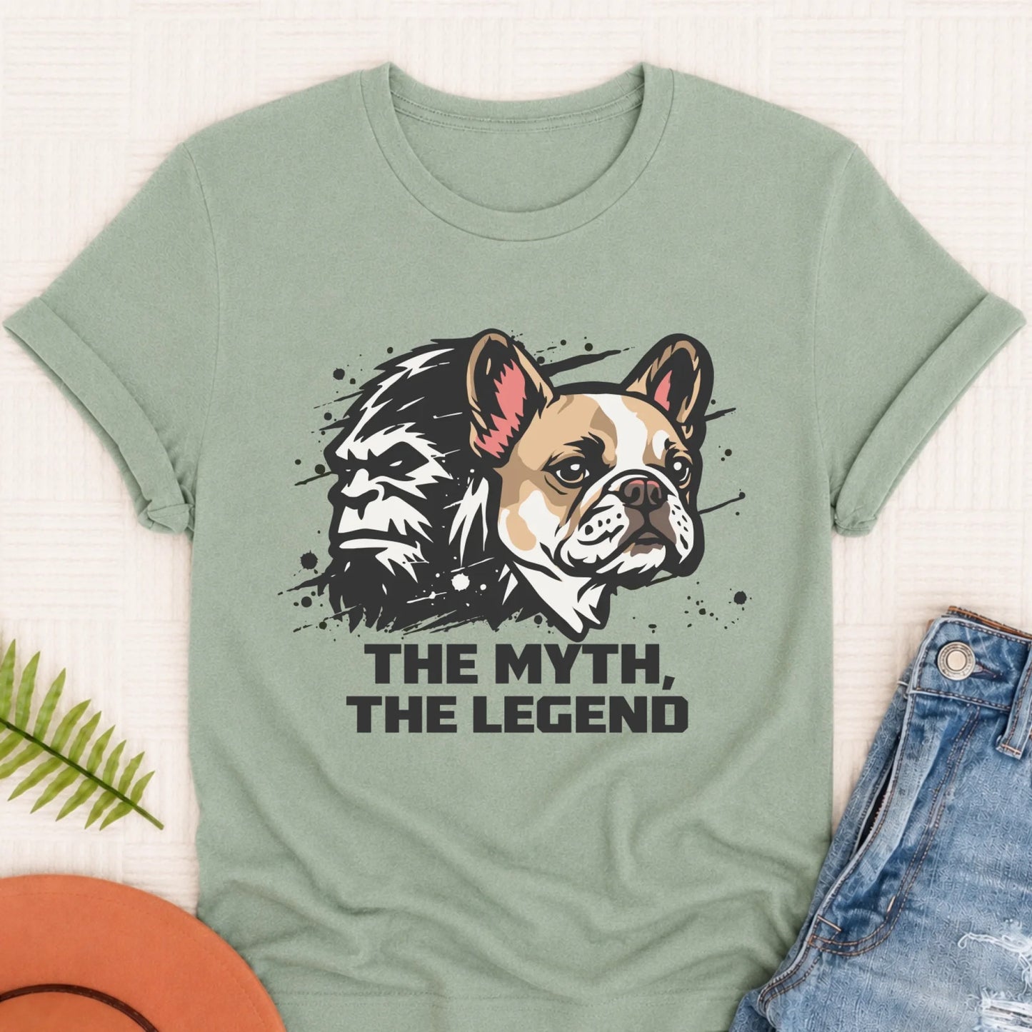 Custom Frenchie Bigfoot Myth Legend Unisex Shirt Bay