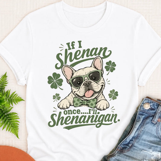 French Bulldog St Patricks Day Unisex Tshirt White