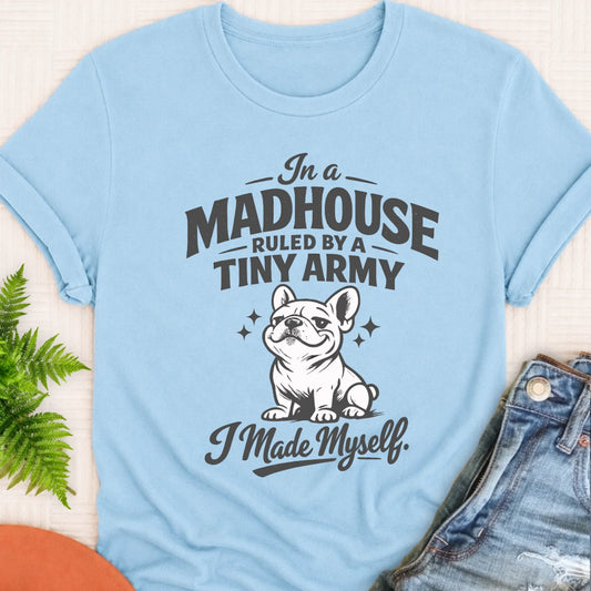 Frenchie Funny Tiny Army Unisex TShirt Chambray