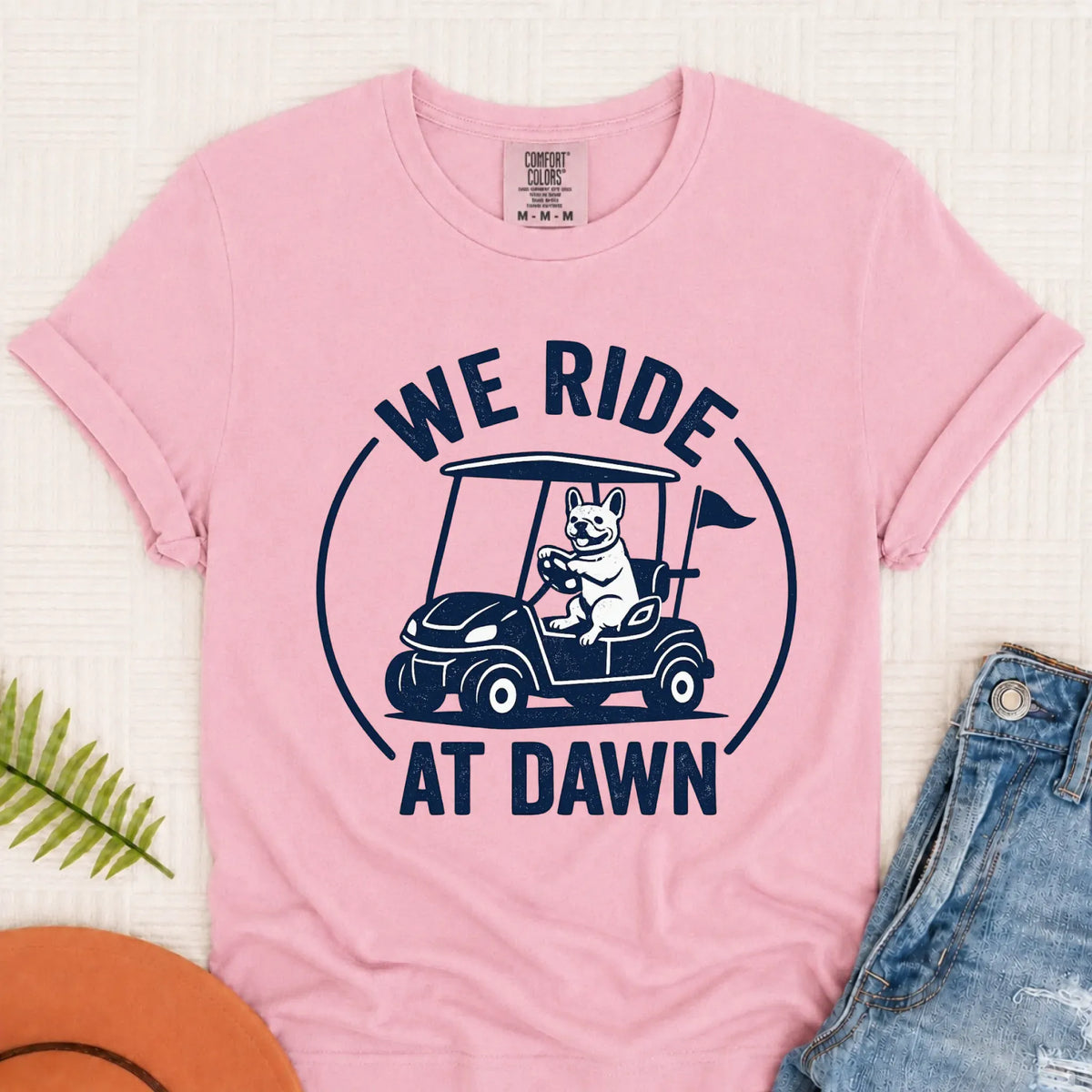 Frenchie Bulldog Golf Cart Unisex TShirt Blossom