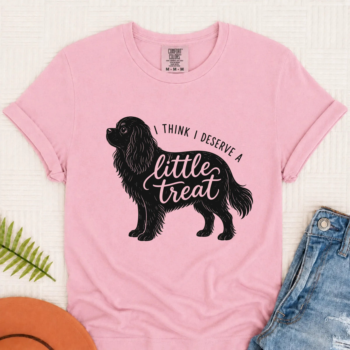 Cavalier King Charles Little Treat Unisex TShirt Blossom