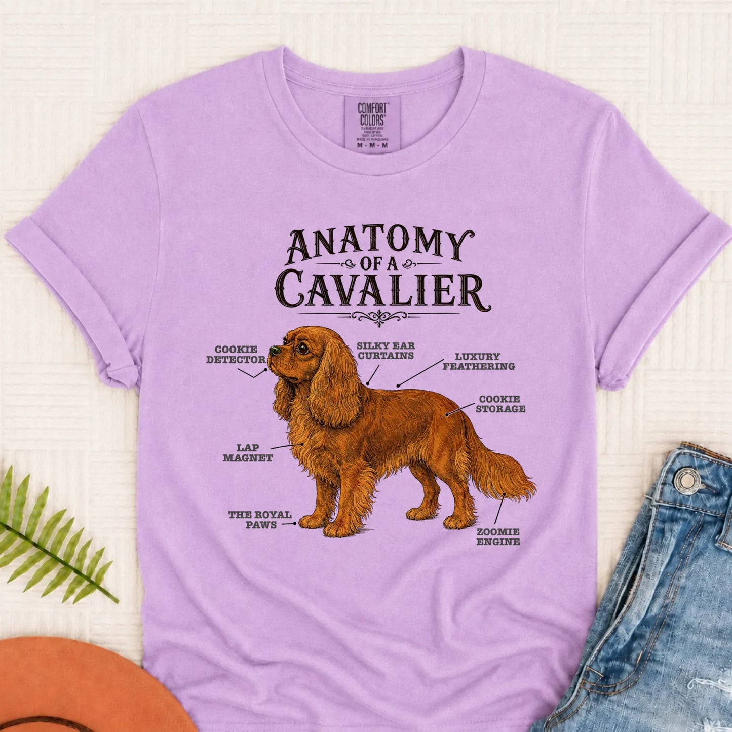 Custom Cavalier Funny Anatomy Unisex TShirt Orchid