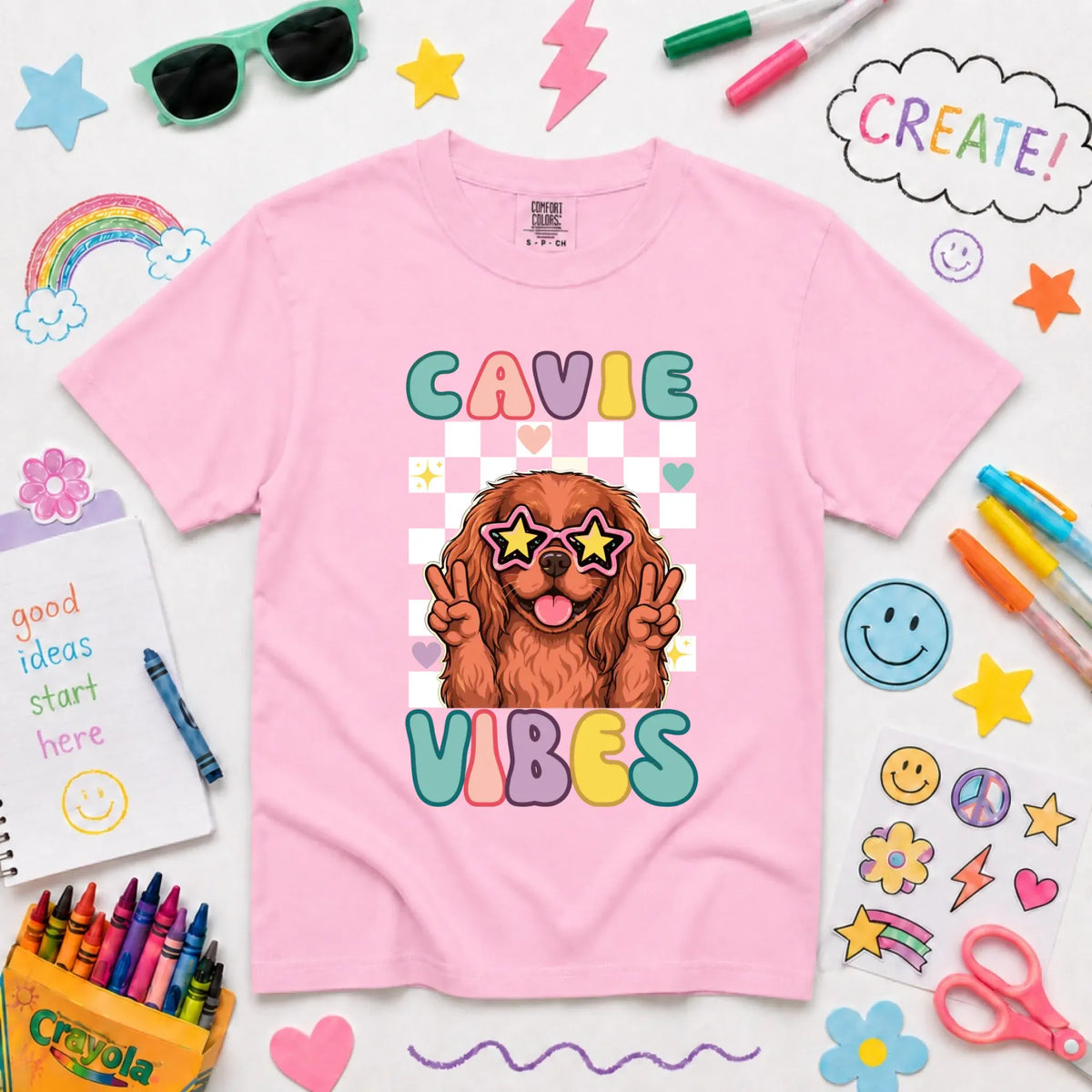 Custom Cavalier YOUTH Retro Vibes Unisex TShirt NEW Youth Midweight Tee Blossom