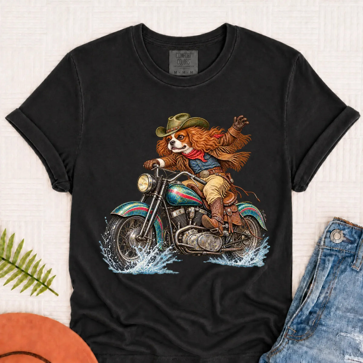Washed Charcoal Tee Flat Lay