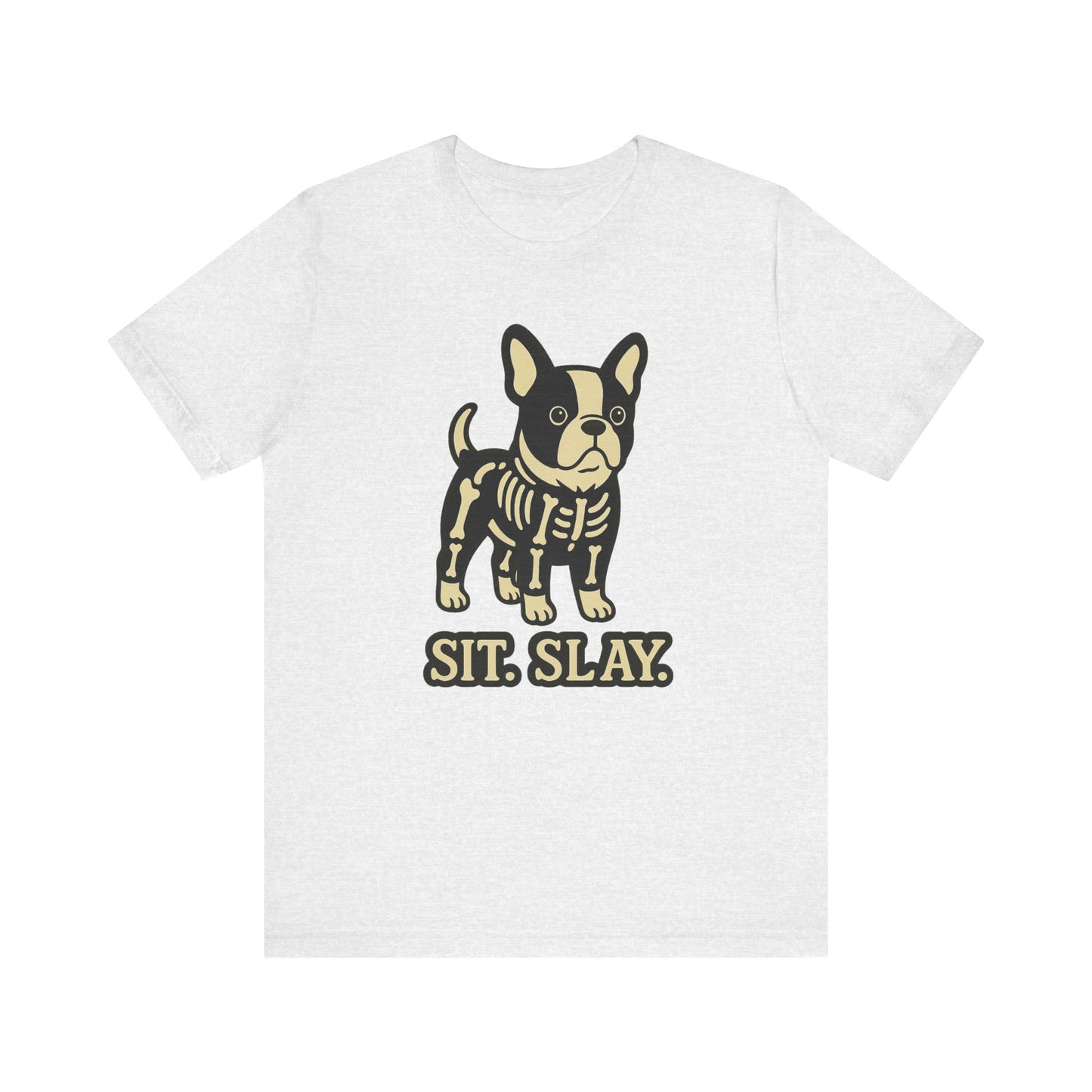 Piebald French Bulldog Stay. Slay. Halloween TShirt