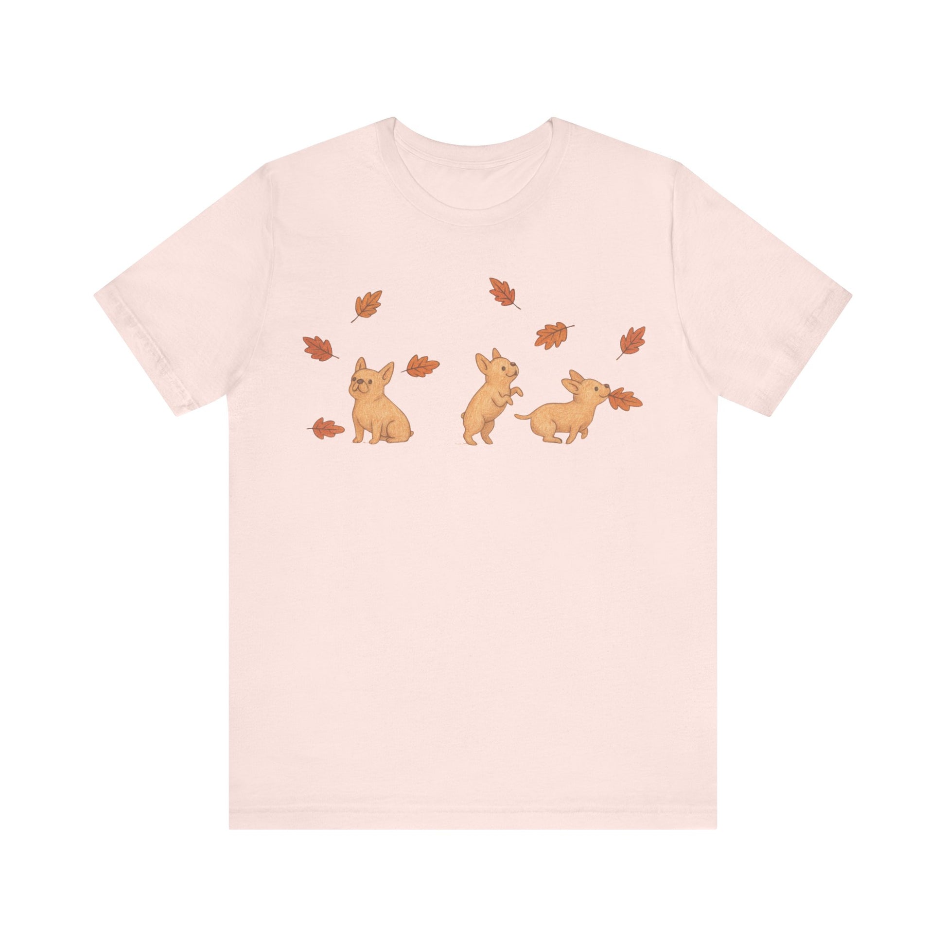 Fawn Frenchie Chasing Leaves TShirt