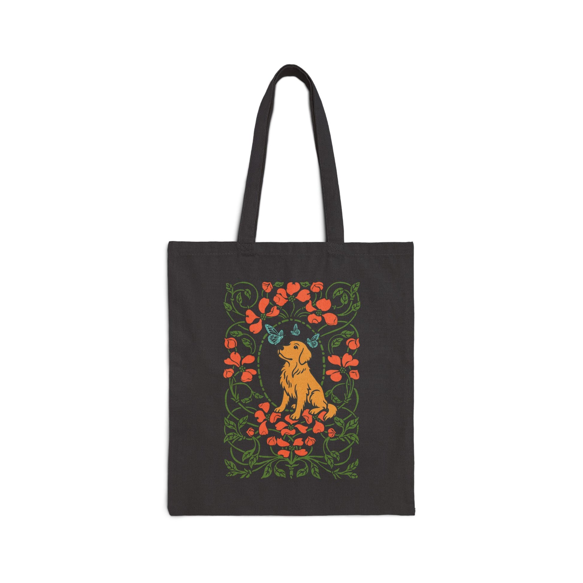 Golden Retriever Butterfly Frame Tote Bag