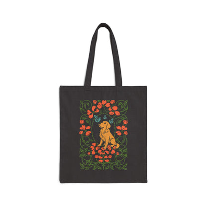 Golden Retriever Butterfly Frame Tote Bag