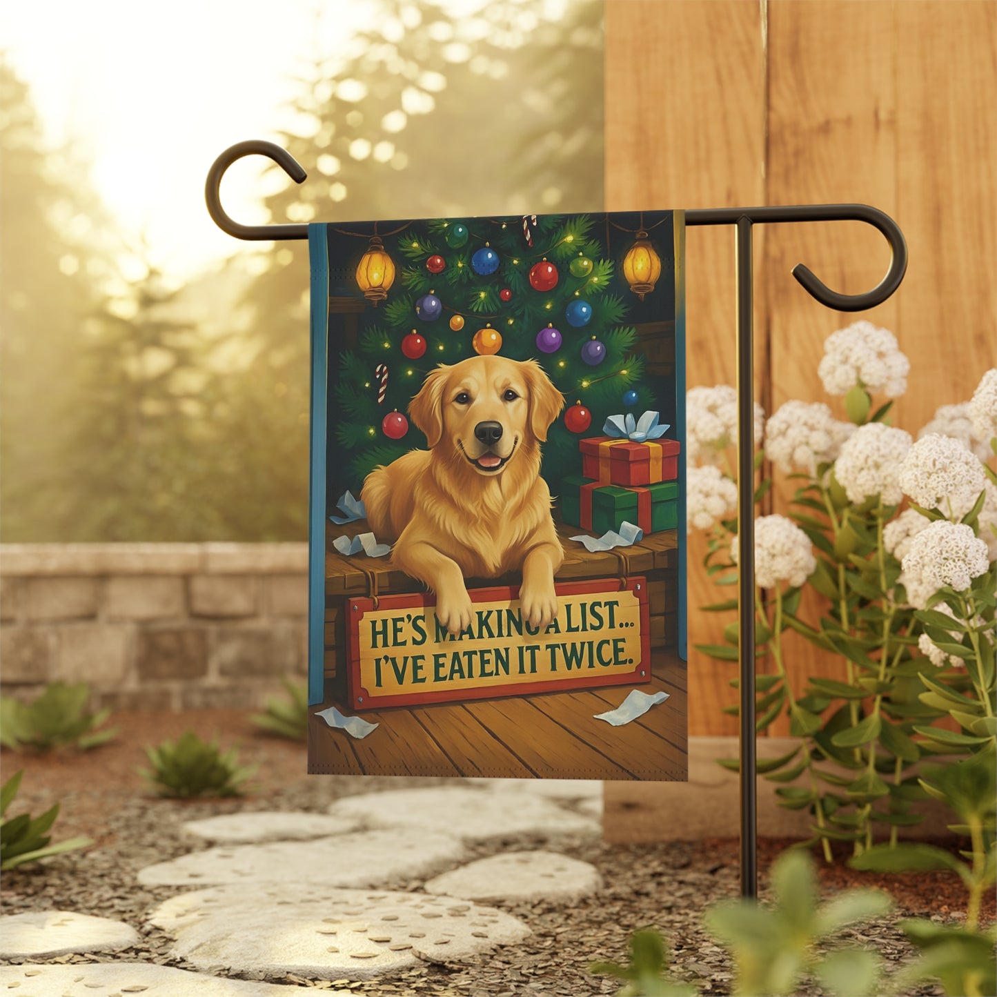 Golden Retriever Christmas Garden Flag