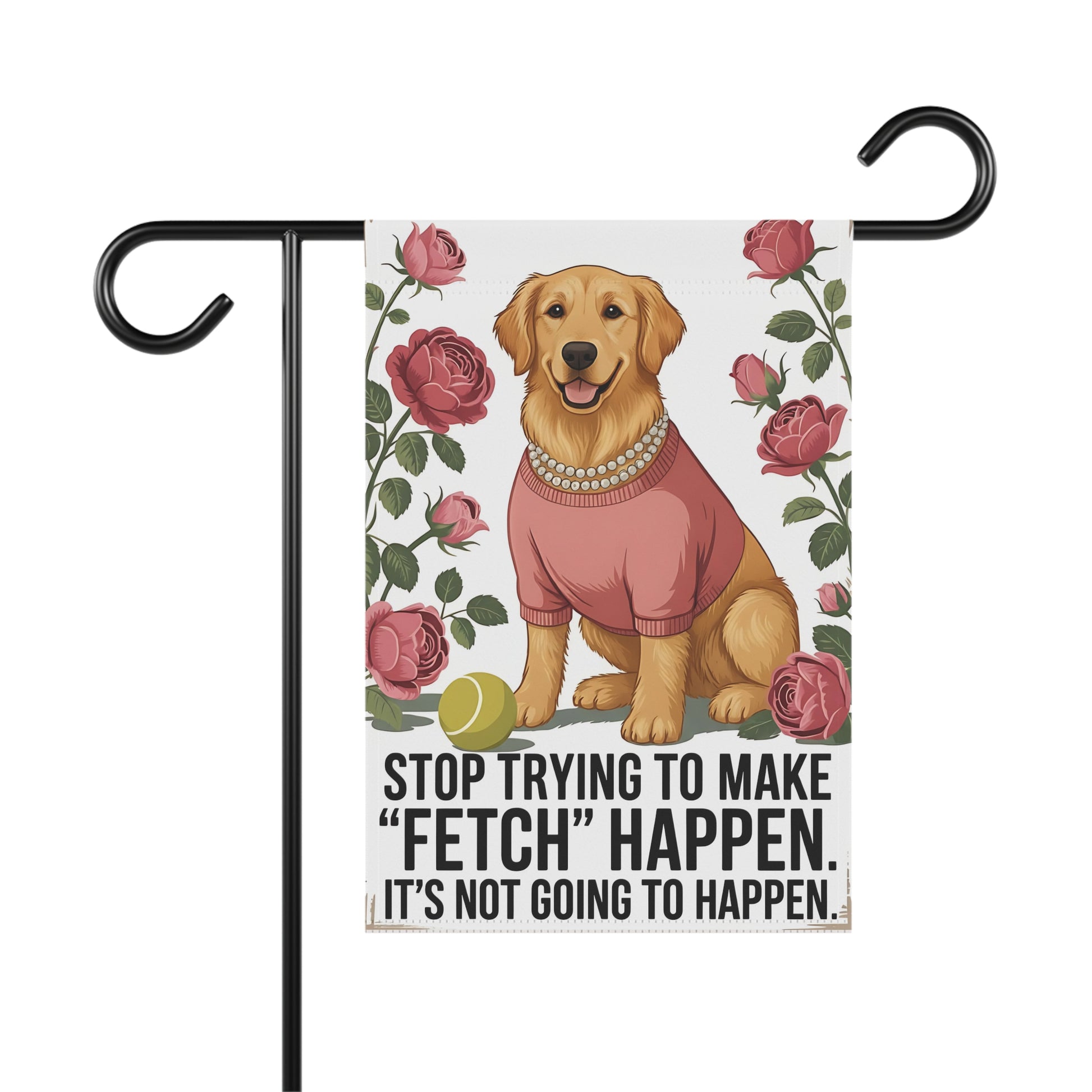 Golden Retriever Funny Fetch Garden Flag