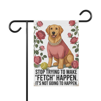 Golden Retriever Funny Fetch Garden Flag