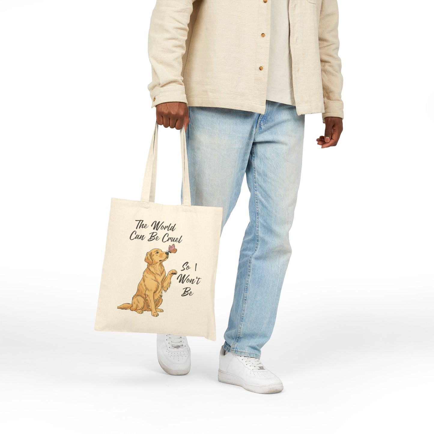 Cruel World Golden Retriever Tote Bag