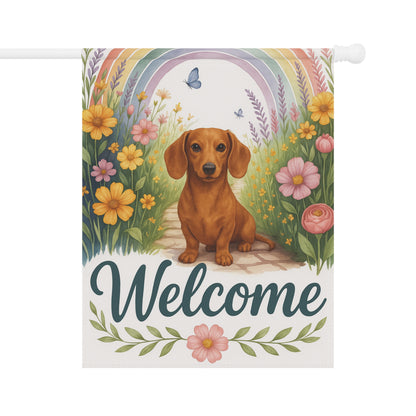 Red Dachshund Welcome Garden Decor