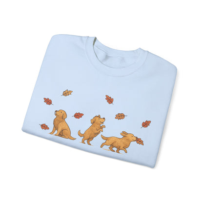 Golden Retriever Chasing Leaves Sweatshirt