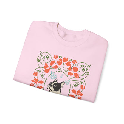 Piebald French Bulldog Butterfly Frame Sweatshirt