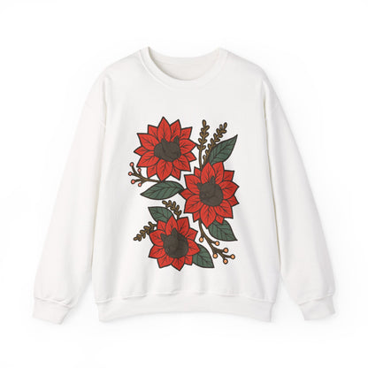 Black Frenchie Christmas Flower Sweatshirt