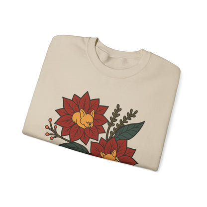 Fawn Frenchie Christmas Flower Sweatshirt