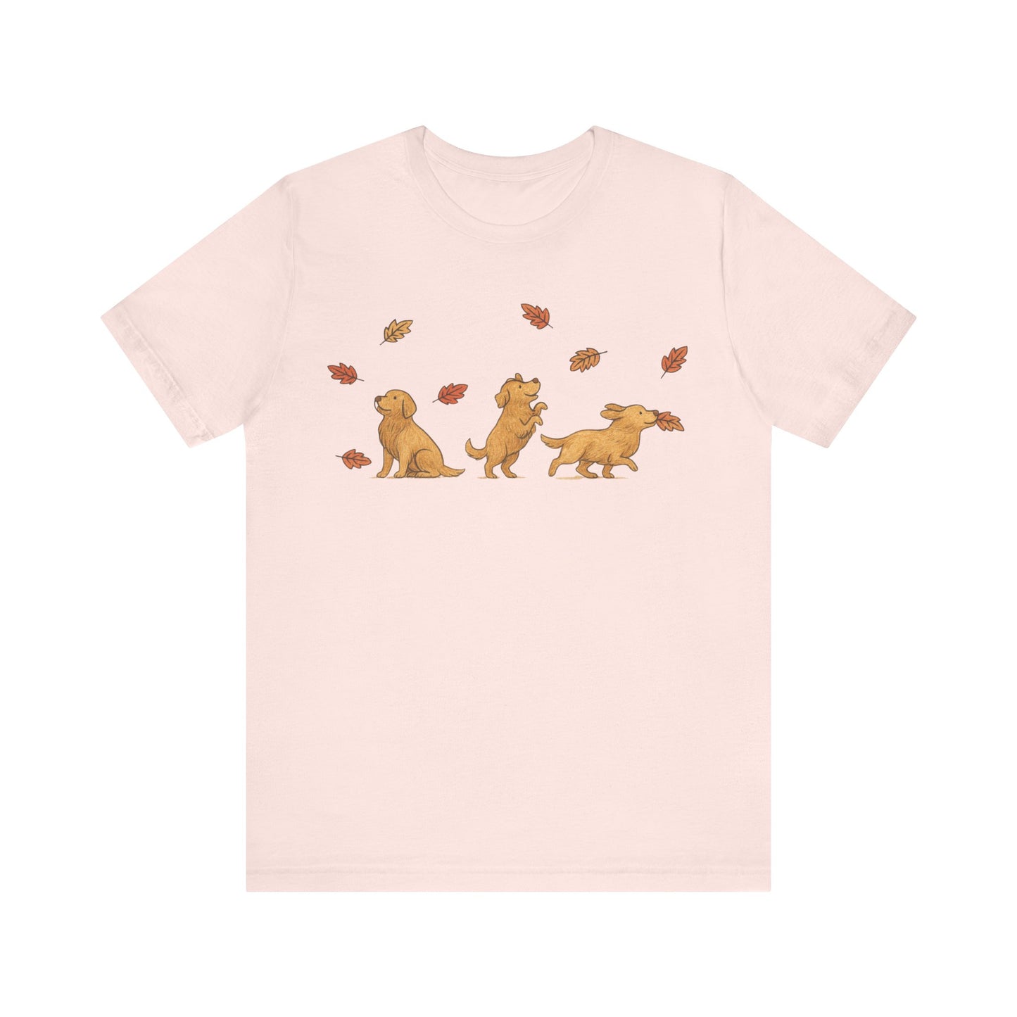 Golden Retriever Chasing Leaves TShirt