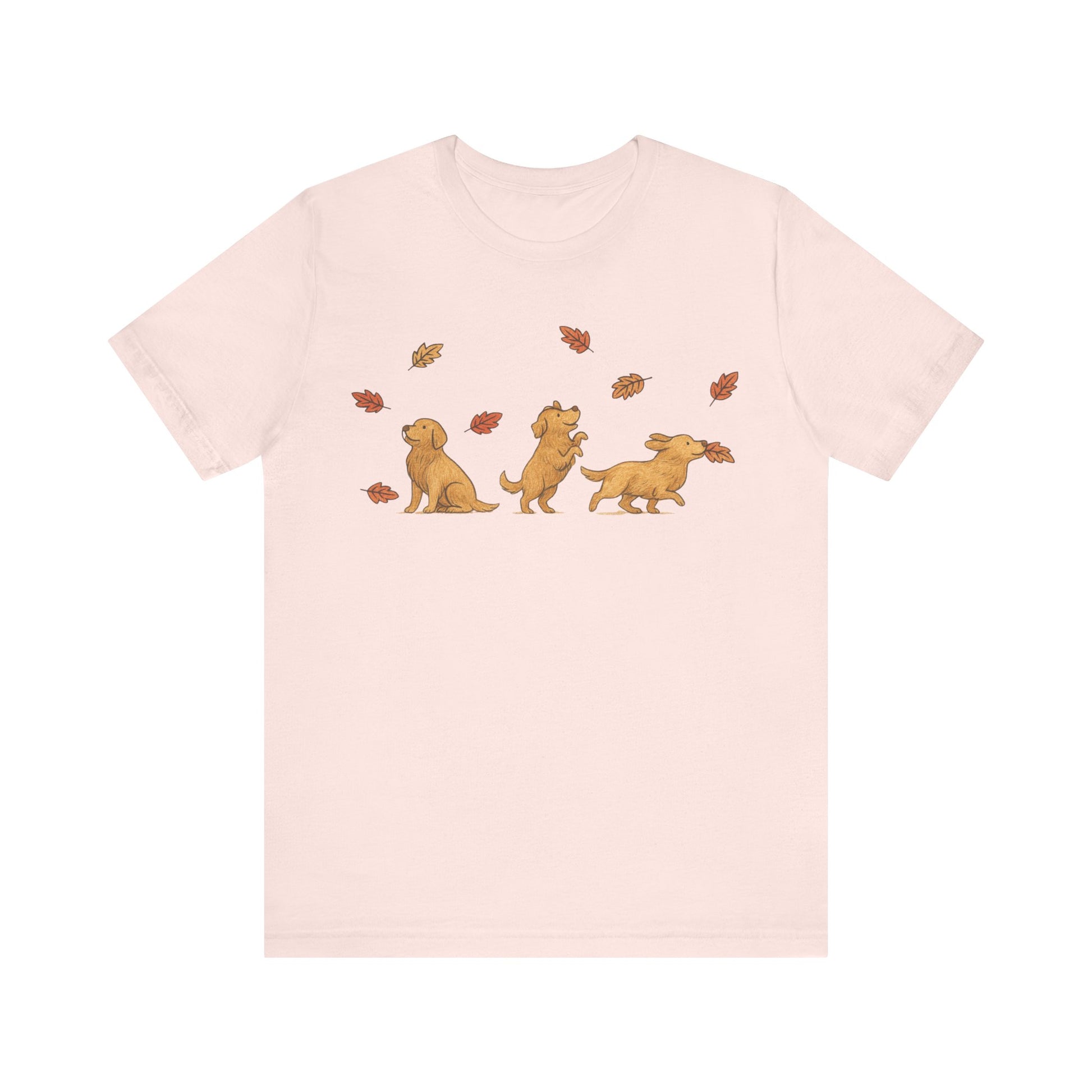 Golden Retriever Chasing Leaves TShirt